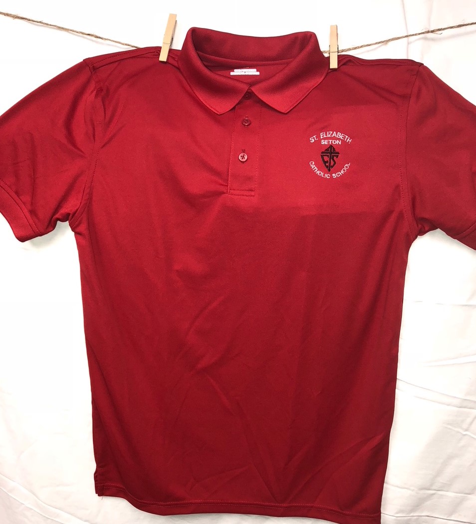 St Elizabeth Seton Elementary Dri-Fit Red Polo